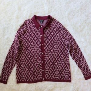 Art of Rhetoric Burgundy Patterned knit polo